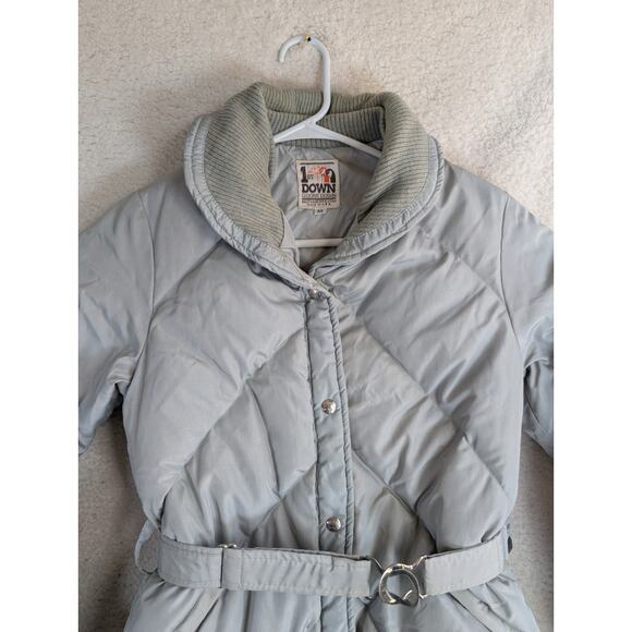 Vintage 1st Down Goose Down Puffer Jacket Light Blue Women's Medium Made USA - Picture 7 of 16